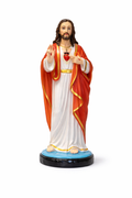 Sacred Heart Jesus Statue 15 Inch | Christian Prayer Room Decor | Fibre Religious Statue | Trinity Treasure