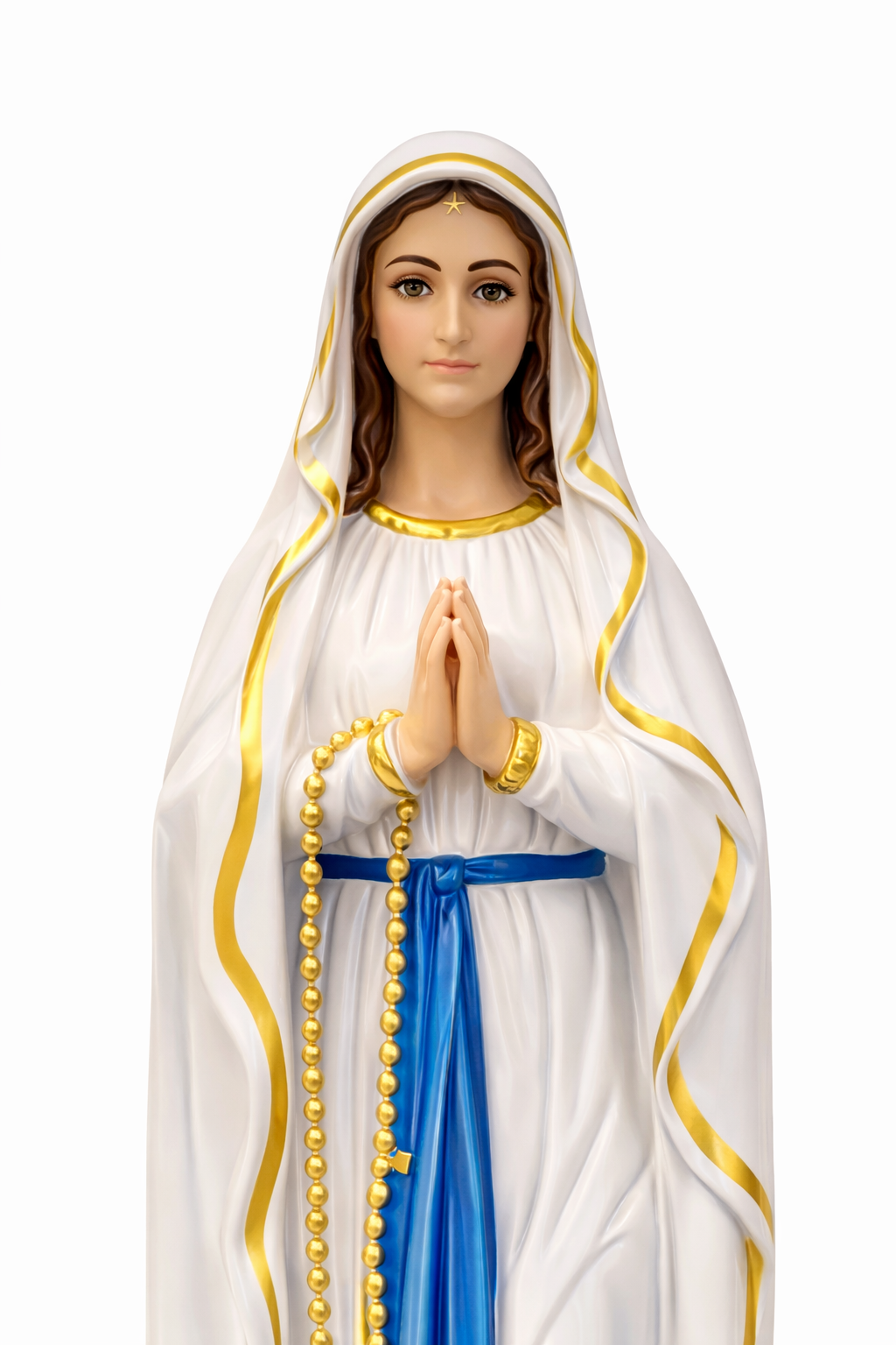 Mother Mary Lourdes Statue 15 Inch | Catholic Prayer Room Decor | Fibre Religious Statue | Trinity Treasure