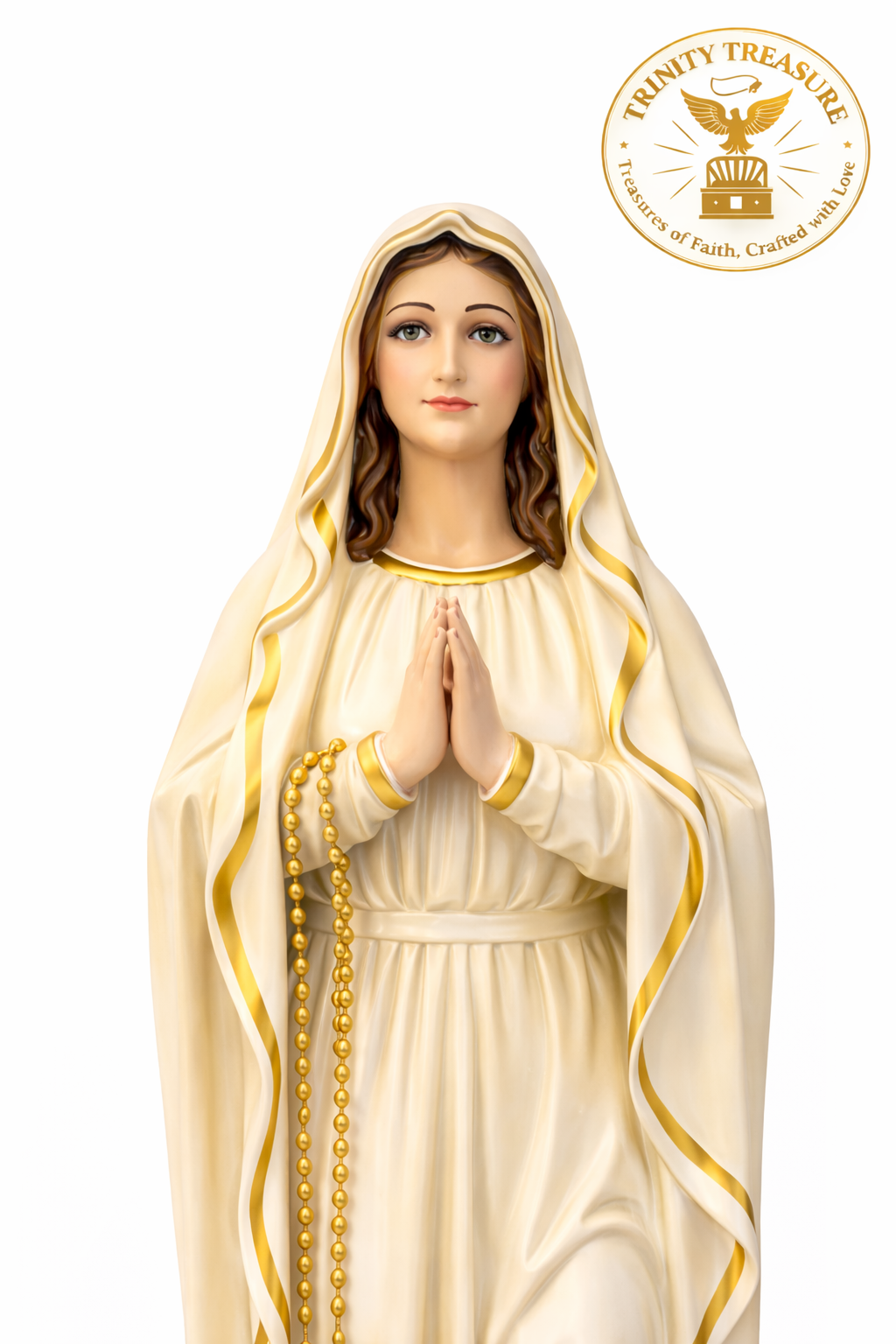 Mother Mary 15 Inch Fibre Statue | Catholic Prayer Room Statue | Christian Home Decor | Catholic Home Decor | Trinity Treasure
