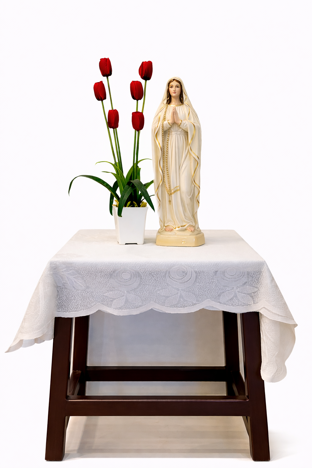 Mother Mary 15 Inch Fibre Statue | Catholic Prayer Room Statue | Christian Home Decor | Catholic Home Decor | Trinity Treasure