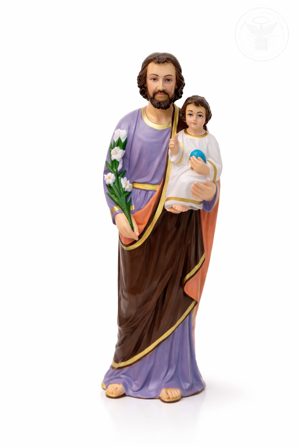 Saint Joseph with Child Jesus Statue 15 Inch Fibre | Catholic Home Decor | Trinity Treasure