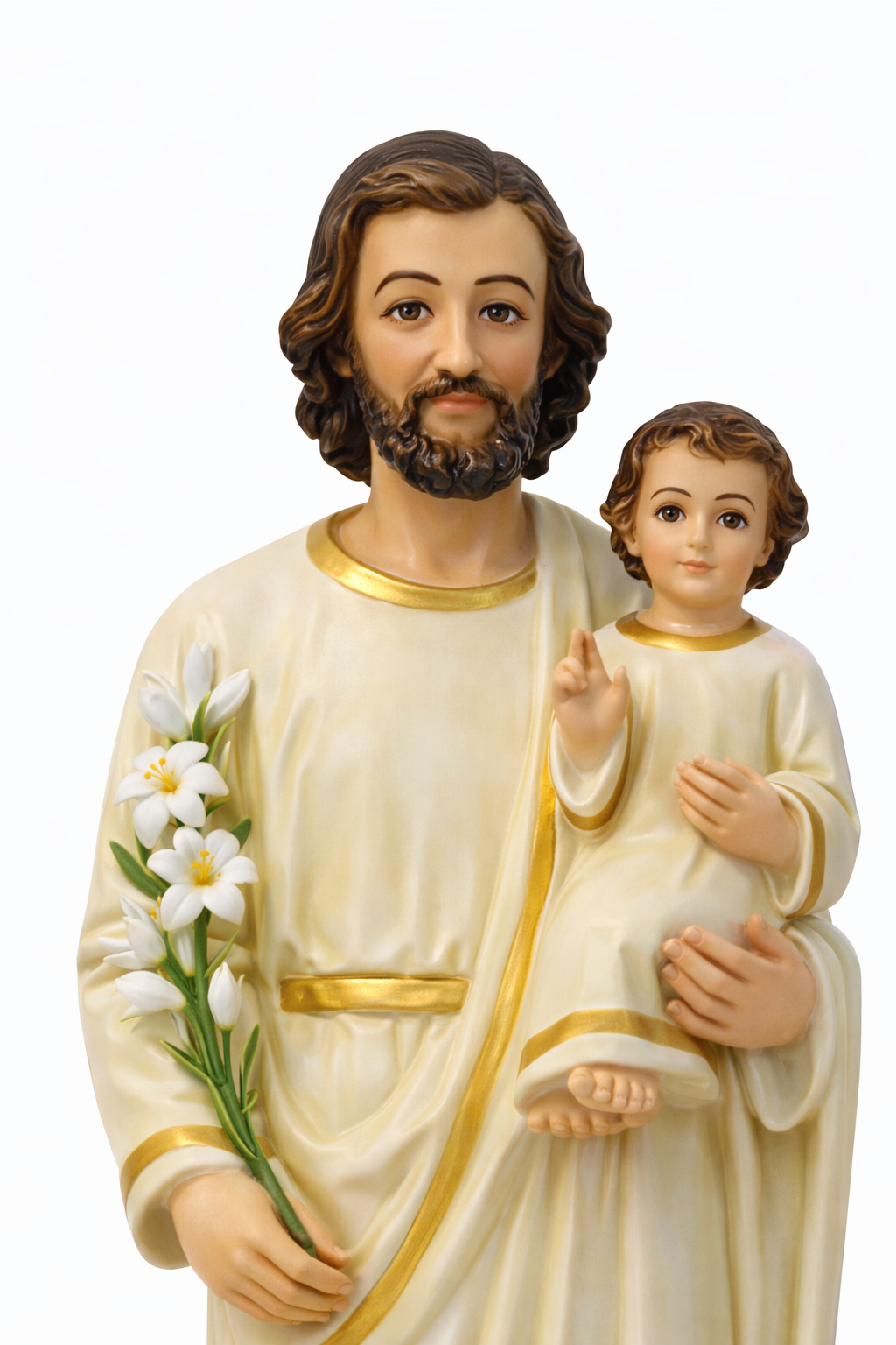 St. Joseph with Child Jesus Statue 15 Inch Fibre | Christian Devotional Statue | Trinity Treasure