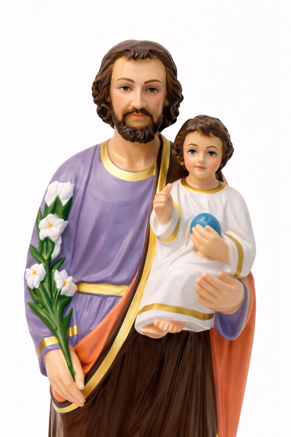 Saint Joseph with Child Jesus Statue 15 Inch Fibre | Catholic Home Decor | Trinity Treasure